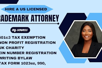 be your licensed US trademark attorney, do US trademark registration, patent