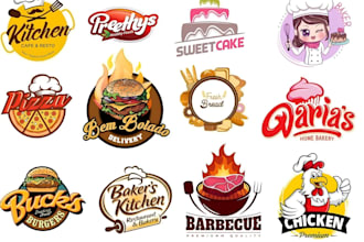 do restaurant, bbq, burger, pizza, drink, food logo and any graphics design
