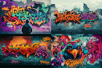 create perfect graffiti design for your name, logo, brand, etc