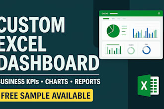 create dynamic excel dashboards , custom chart for business data analysis