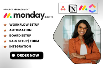 set up customize and automate project management with monday CRM