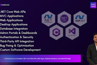 build dotnet core web apis, mvc web apps, portals, erp systems, and desktop apps