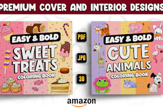 design unique bold and easy coloring book for amazon KDP