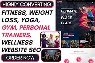 design fitness, weight loss, yoga, gym, personal trainers, wellness website seo