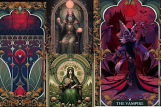 draw custom 54 full playing card deck 78 tarot card  guidebook couple card box