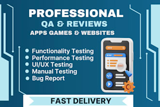 manually test your website or mobile app and provide detailed bug reports
