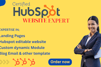 build custom hubspot website, landing pages, blog  email template