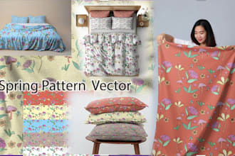 seamless, spring vector art hand drawn pattern