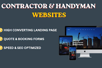 design high converting handyman, roofing, or construction website