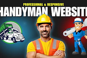 design handyman, junk removal, cleaning, construction, plumbing, roofing website