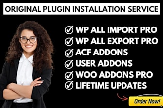 install wp all import pro, export pro plugin with addons life time updatable