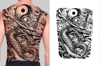 create unique and realistic an amazing custom tattoo designs