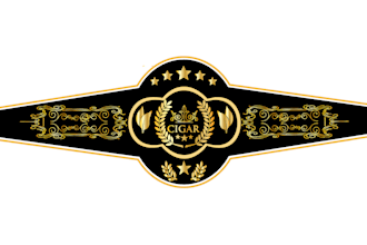 design luxury cigar band, ring, labels, box logo with in 8 hours