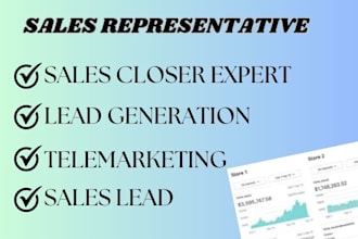 sales closer for b2b sales, lead generation, high ticket and sales funnel expert