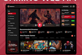 design gaming web app saas dashboard uiux