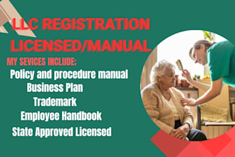 do llc registration, trademark, licensing  for group homes, home care, medicaid,