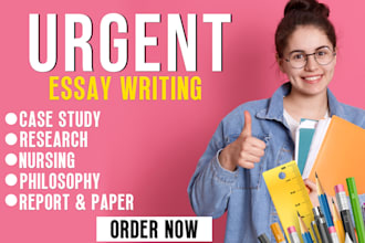 do urgent essay writing, case studies, ppt,research and summary