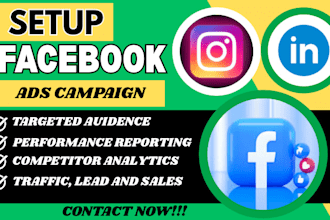 setup manage and optimize facebook ads campaign  social media meta ads campaign