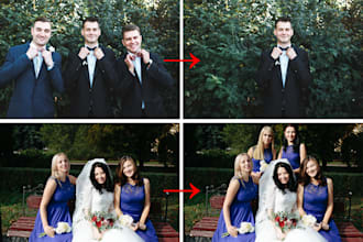 do wedding picture editing add or remove person from images using photoshop