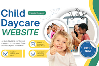 design kindergarten daycare preschool website childcare school website