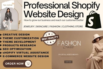 design premium shopify jewelry store skincare fashion website clothing store