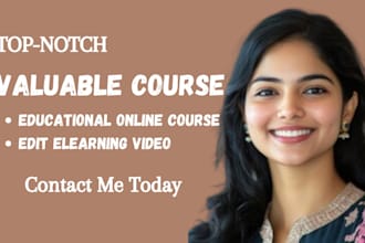 create educational online course, edit course video, PPT slides, elearning video