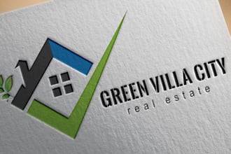 do real estate, property, mortgage, home, building, construction logo design