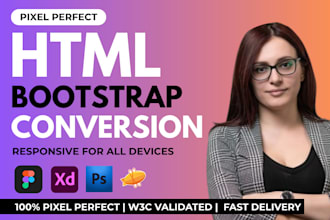 convert psd to html figma to html CSS xd to HTML bootstrap 5 responsive