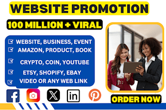 promote business website, products, amazon, book, etsy, ebay or any link