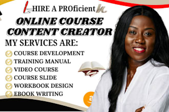 do online course course creation curriculum training manual workbook lesson plan