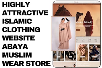 design attractive islamic clothing website abaya store muslim wear shopify store