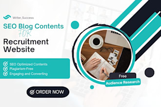 write SEO optimize blog posts or articles for recruitment website to rank