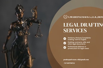 draft professional legal documents and petitions for indian clients