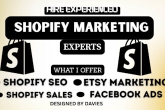 boost shopify sales, etsy sales with shopify SEO, facebook ads shopify marketing