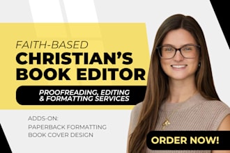 proofread, edit, review and format christian book and articles