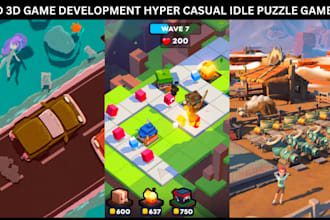 unity 2d 3d game development hyper casual idle puzzle game for android and ios