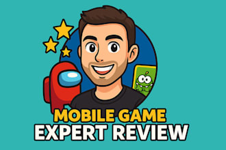 test mobile game, QA, gameplay, user testing, and do a review