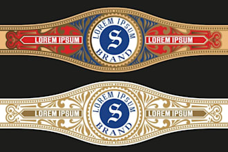 do cigar label, cigar logo, cigar band and cigar box or any graphic design