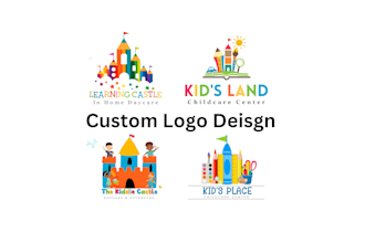 design children, kids, day care custom logo in 12 hours