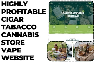 build cigar tabacco cannabis store vape cbd shopify website cigar website