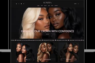 design hair website hair extension shopify website beauty website hair extension