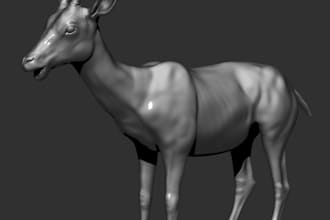 create rig 3d animal model realistic 3d creature wildlife for game, 3d printing