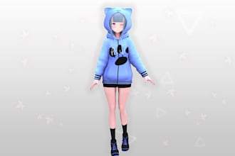 do high quality vrchat stylized avatars, vrchat character model rigged for game