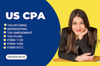 us tax filing us tax returns  1120 1040 5472 amend tax CPA business tax