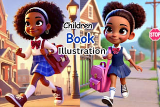 draw fantastic african american children story book illustrations