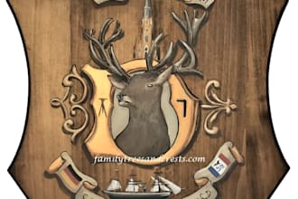 design luxury regal heraldic family crest coat of arms logo with all source file
