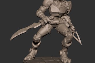 make 3d warforge miniature,sci fi robot,anime 3d character for high resin print