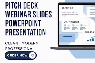 design pitch deck powerpoint presentation and webinar slides professionally
