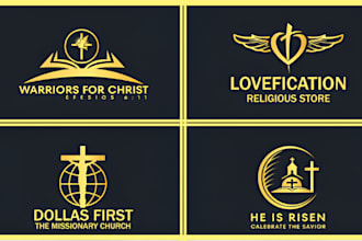do modern ministry religious christian or church logo design