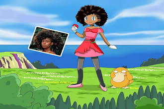 draw pokemon art fakemon with official anime style